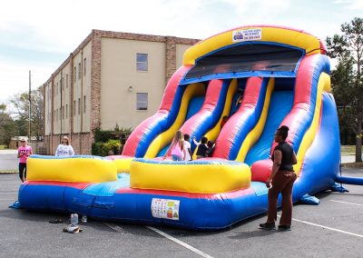 bouncy slide at over the edge