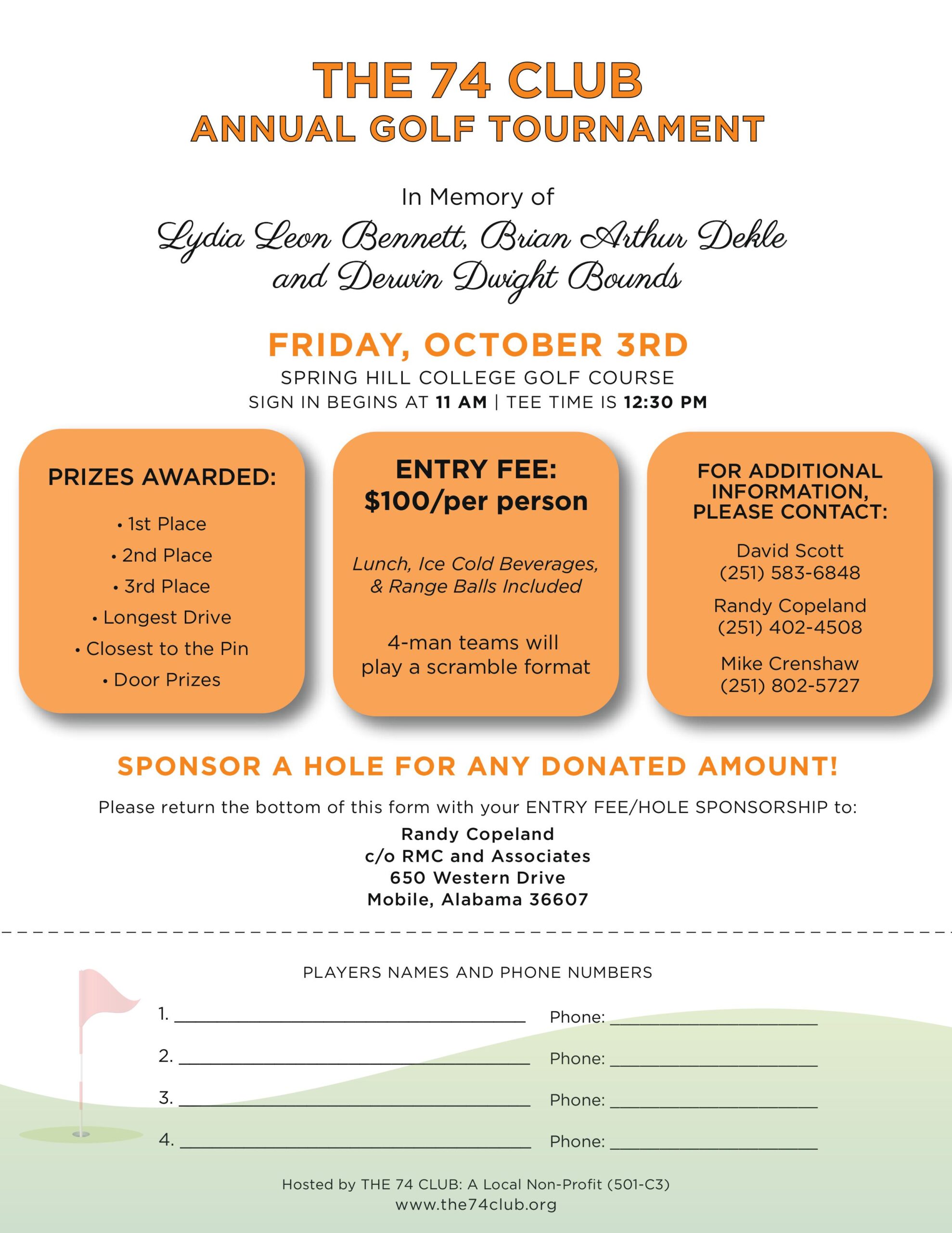2025 golf tournament flyer